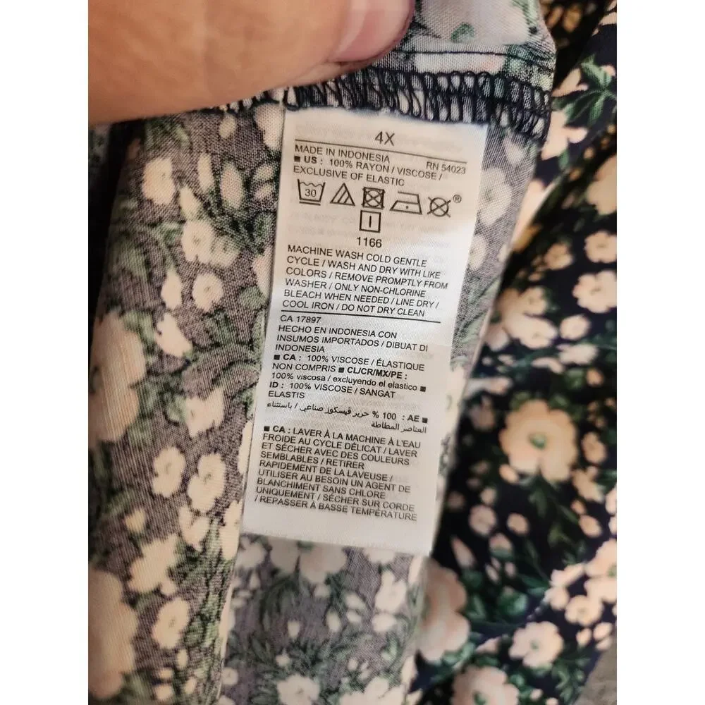 Old Navy‎ Womens Maxi Dress 4X Floral Cottagecore Puff Short Sleeve Smocked NWOT